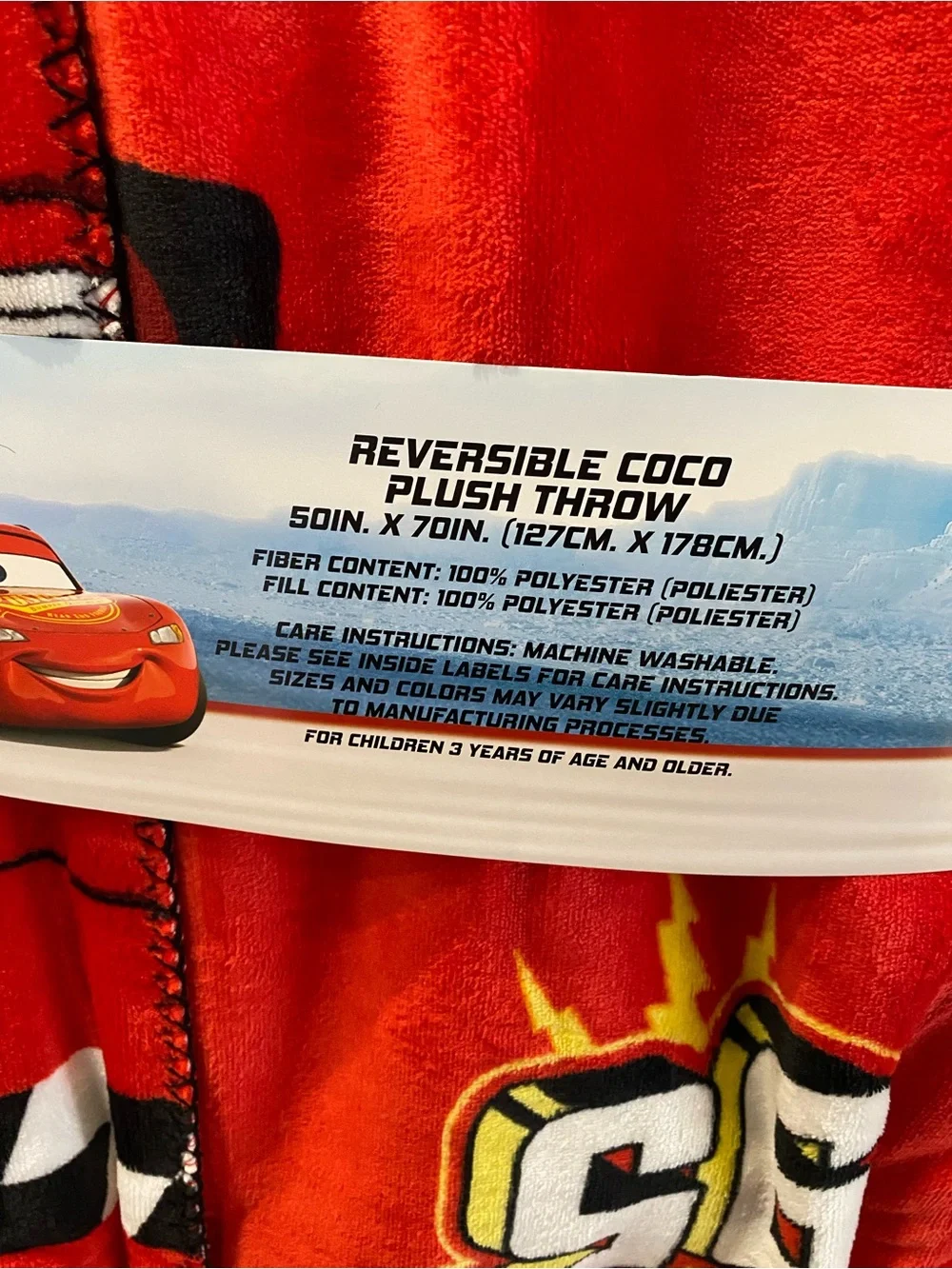 New! Disney Pixar cars lightning McQueen blanket
